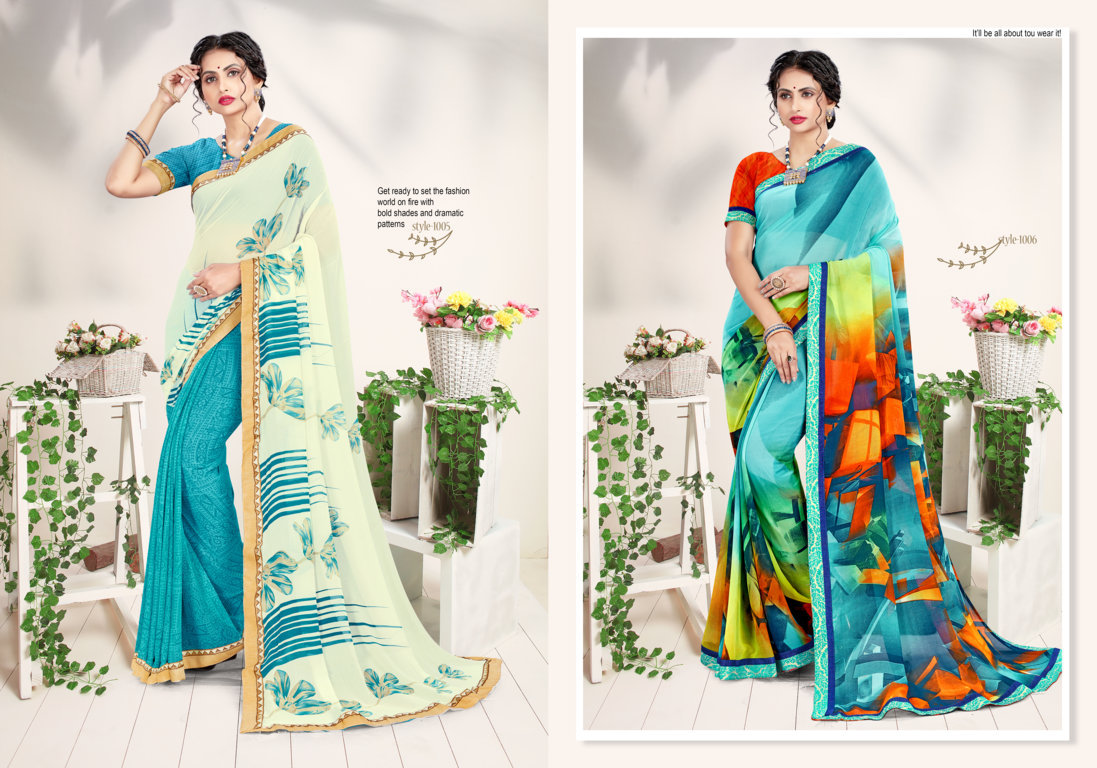 Sangam  Presents Rose Valley Printed  Sarees Collection