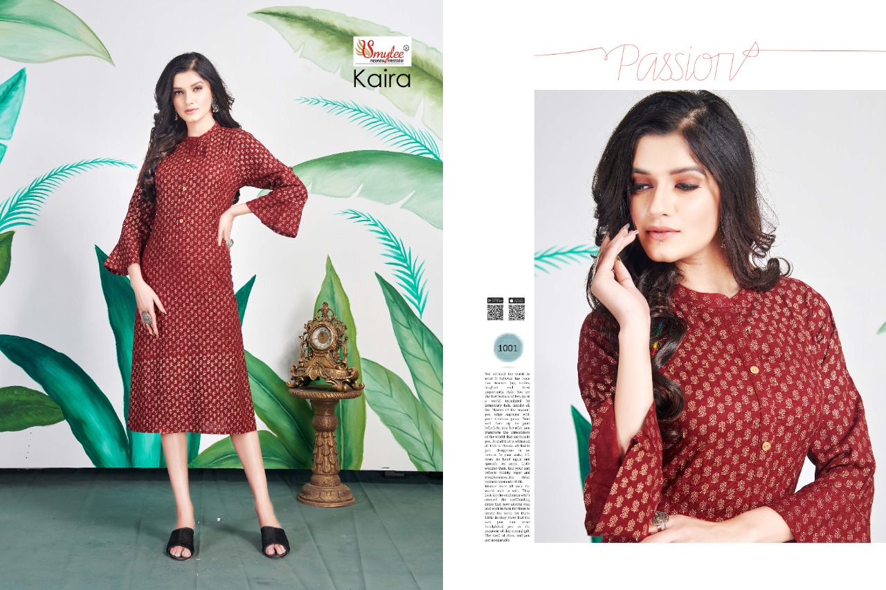 Smylee  Presents  Kaira Regular Wear  Kurtis Collection