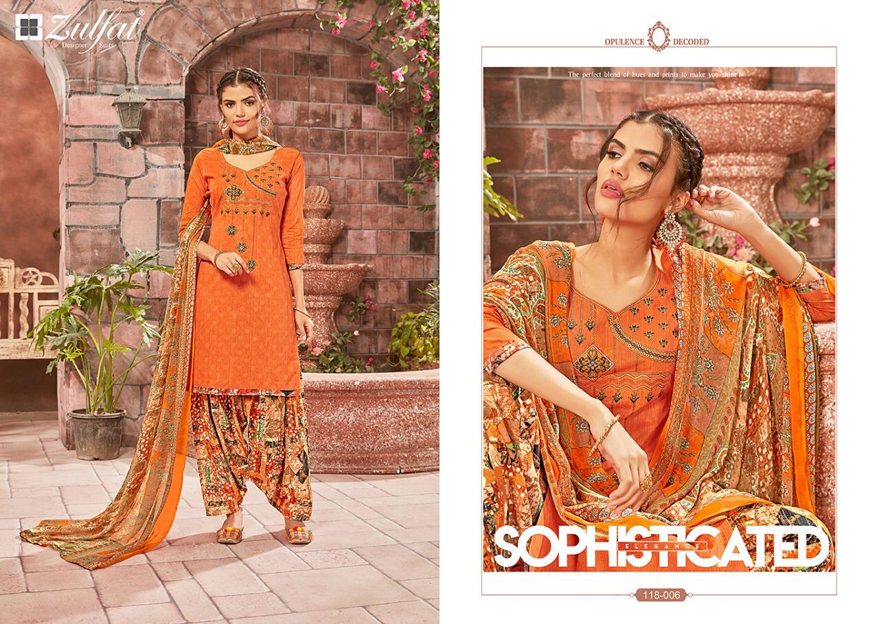Zulfat Presents  Patiyala Babes Casual Wear Dress Material