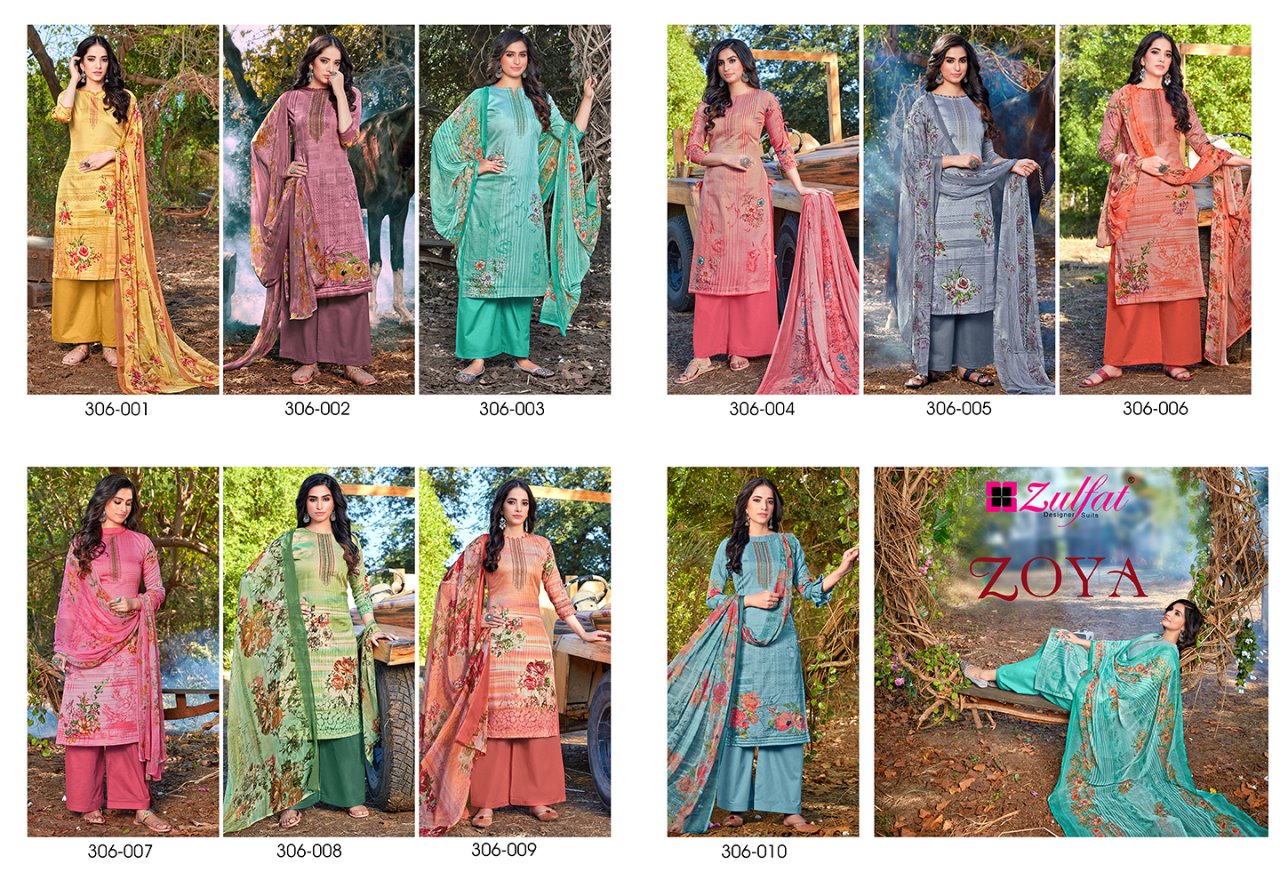 Zulfat  Presents  Zoya  Dress Materials Collection