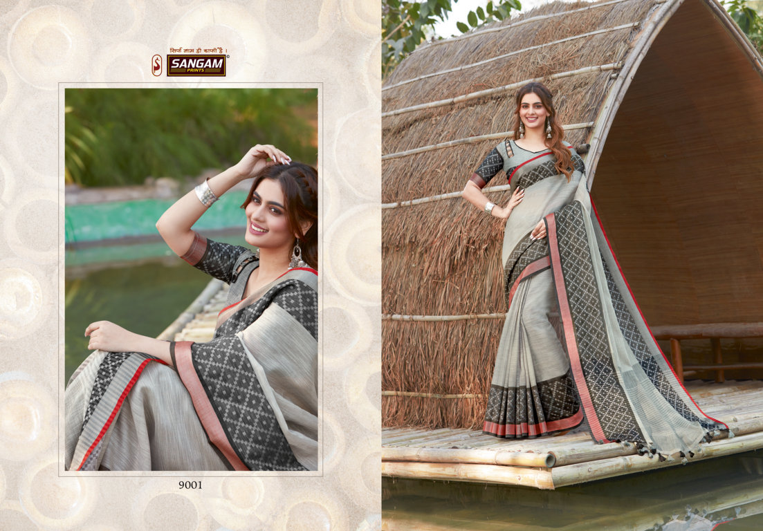 Sangam Presents Carma Linen Cotton Sarees