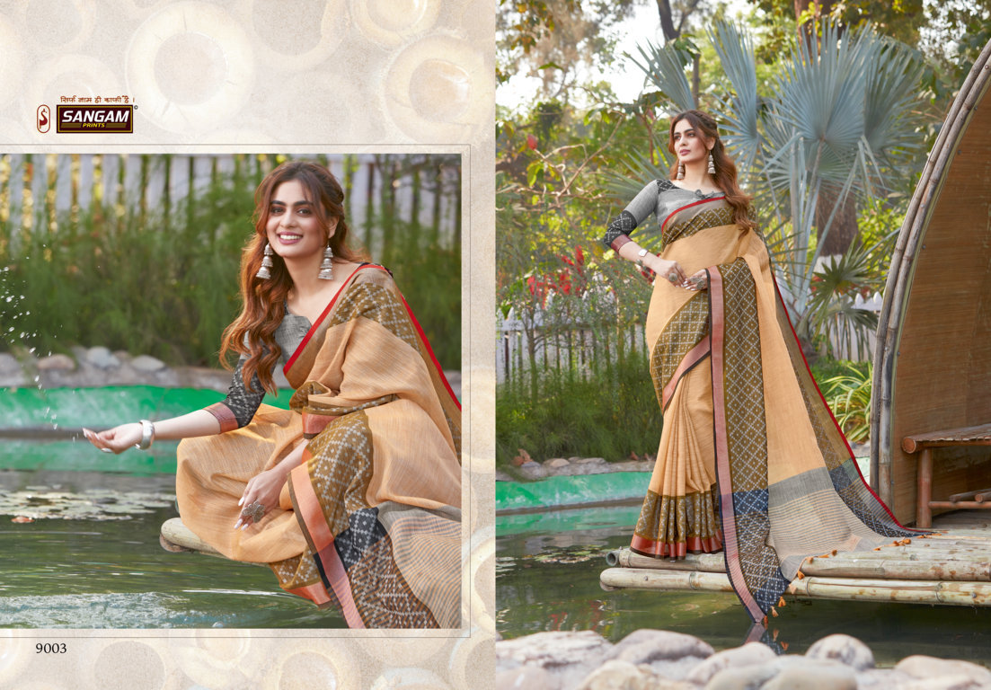 Sangam Presents Carma Linen Cotton Sarees