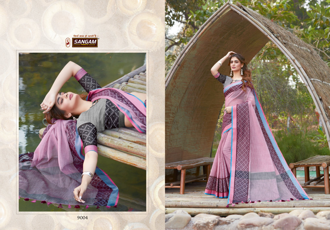 Sangam Presents Carma Linen Cotton Sarees
