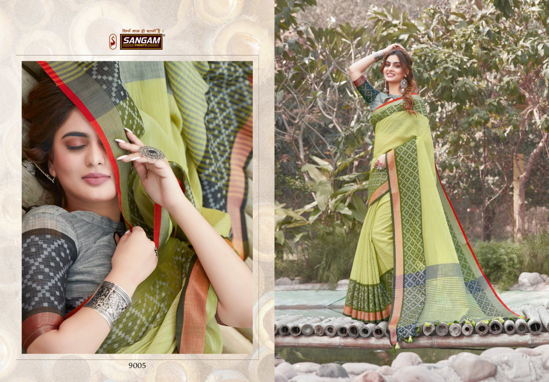 Sangam Presents Carma Linen Cotton Sarees