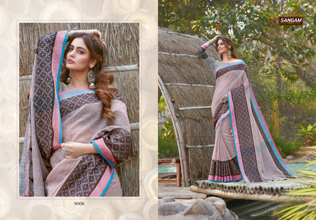 Sangam Presents Carma Linen Cotton Sarees