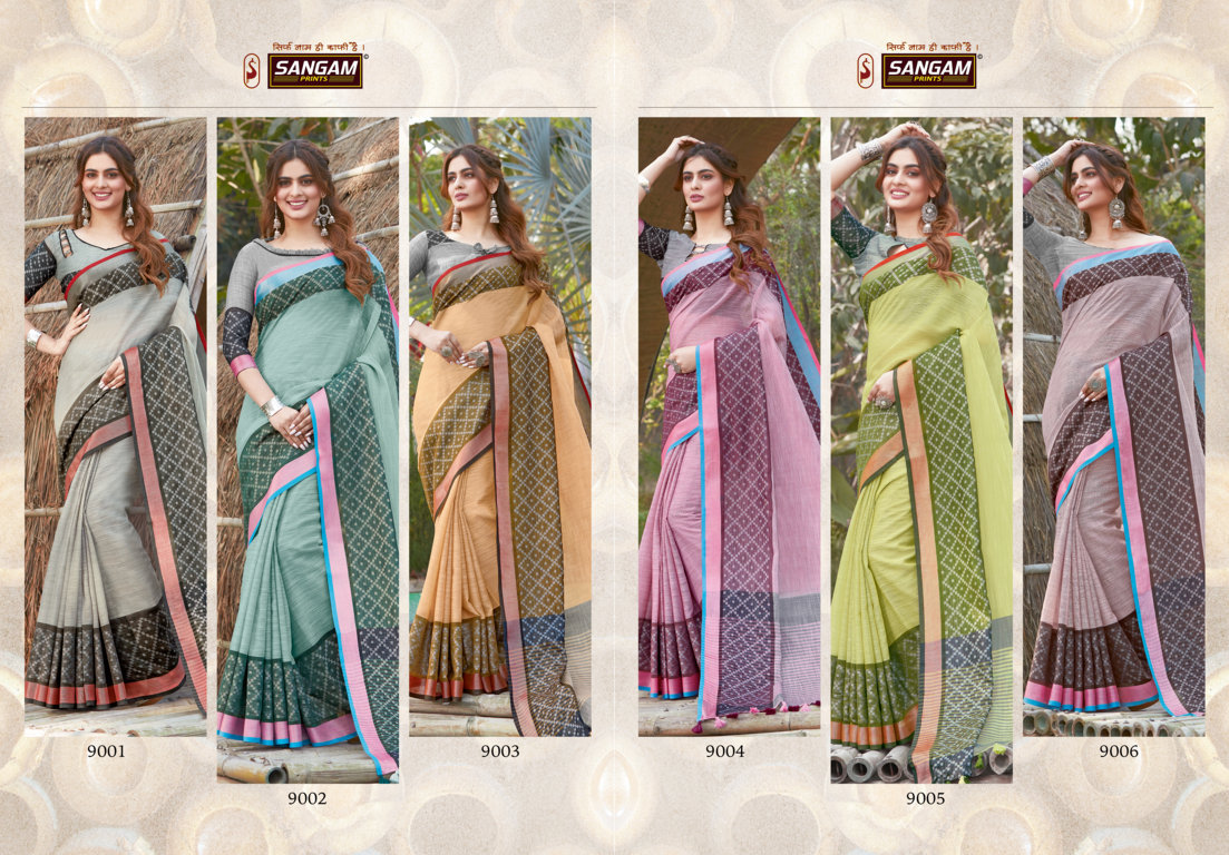 Sangam Presents Carma Linen Cotton Sarees