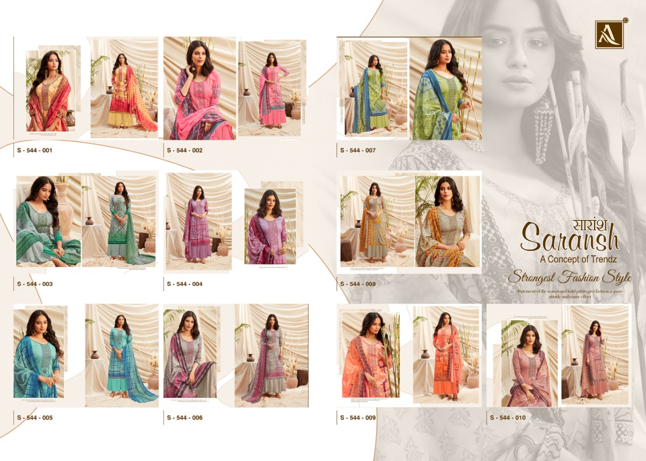 Alok Presents Saransh   Designer Dress Material Collection