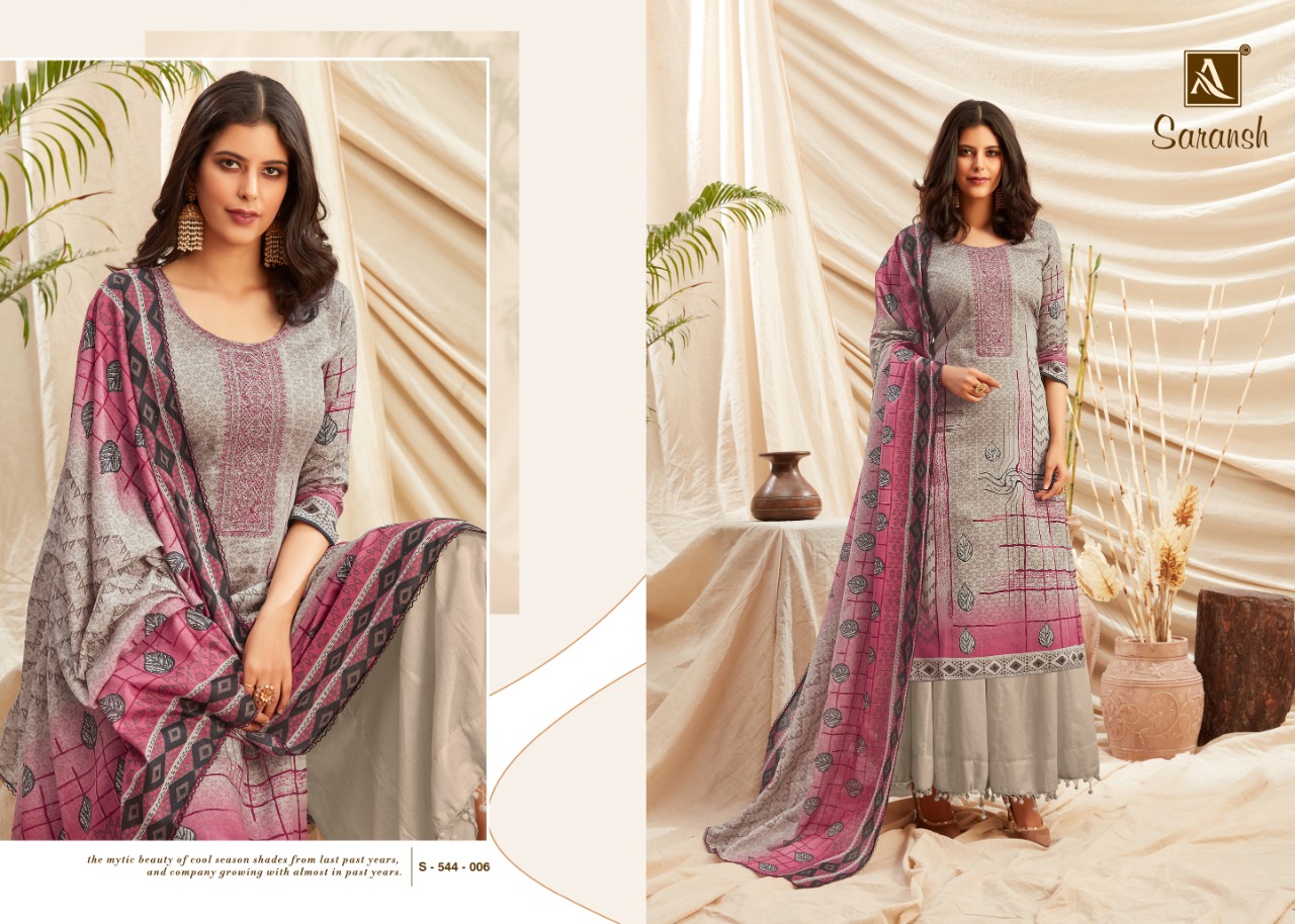 Alok Presents Saransh   Designer Dress Material Collection