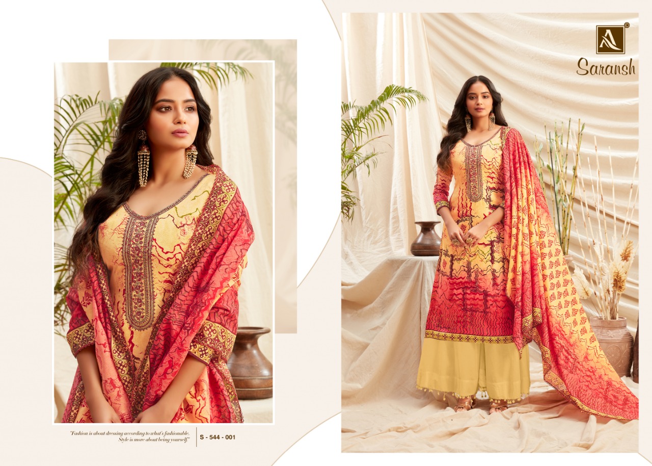Alok Presents Saransh   Designer Dress Material Collection