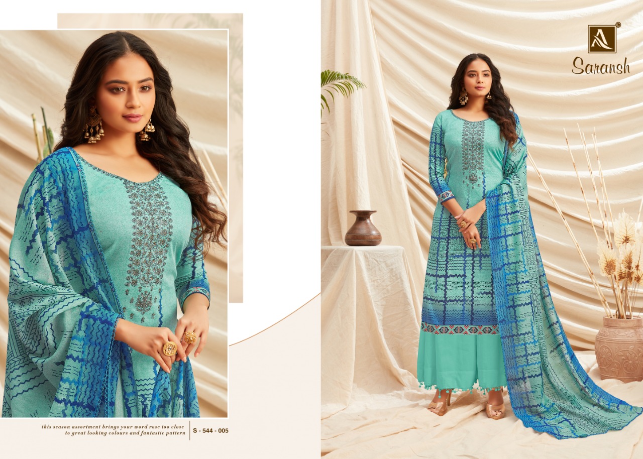 Alok Presents Saransh   Designer Dress Material Collection