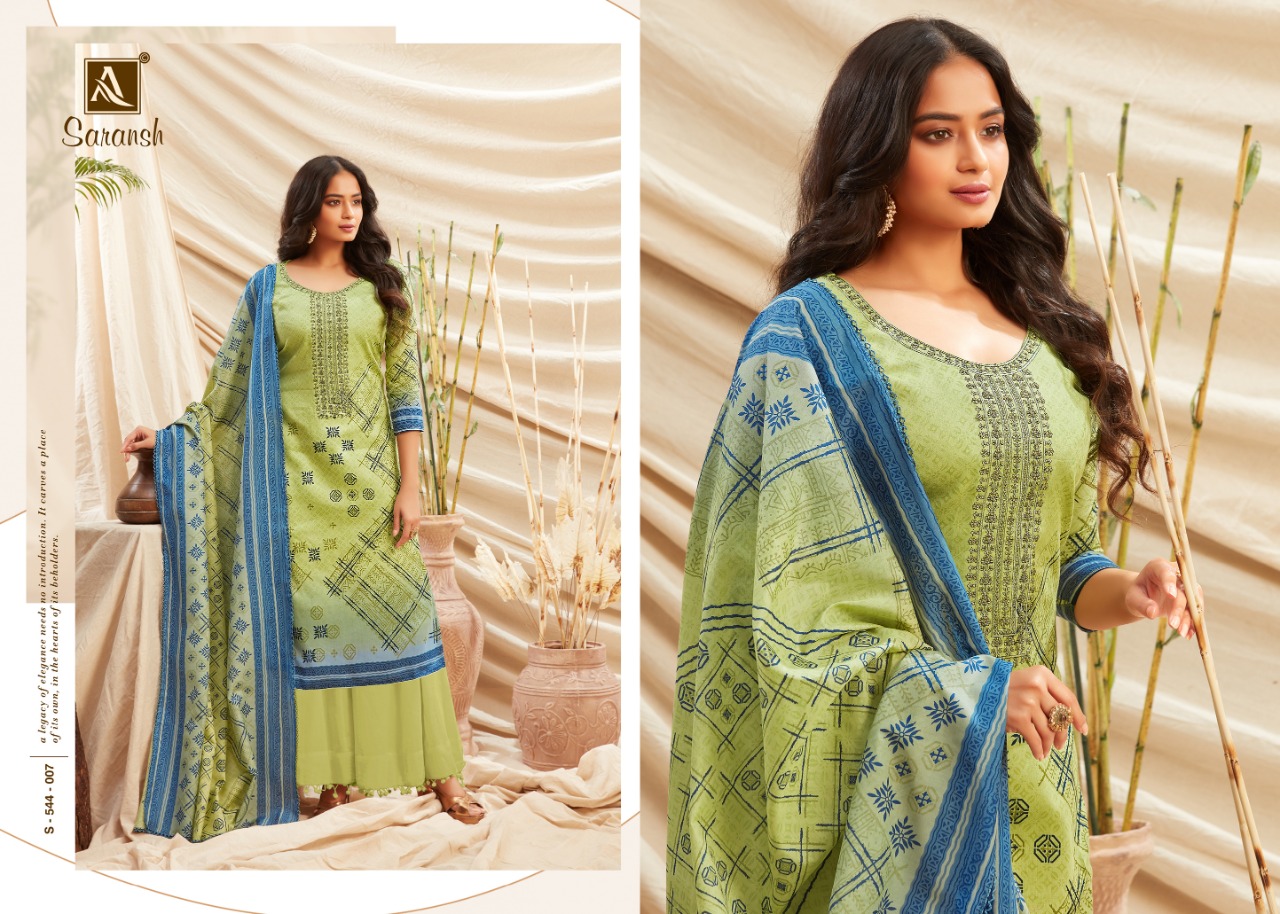 Alok Presents Saransh   Designer Dress Material Collection