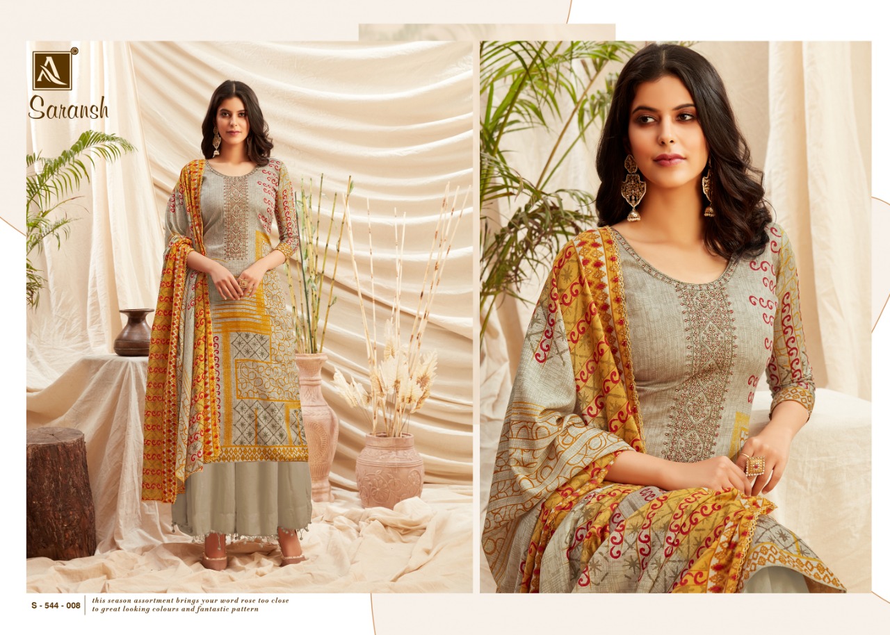 Alok Presents Saransh   Designer Dress Material Collection