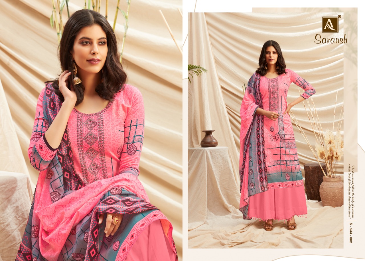 Alok Presents Saransh   Designer Dress Material Collection