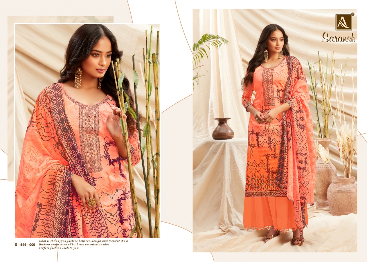 Alok Presents Saransh   Designer Dress Material Collection