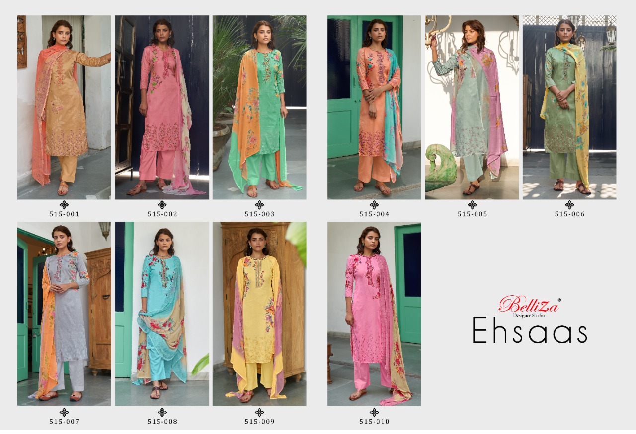 Belliza  Presents Ehsaas  Designer Dress Material Collection