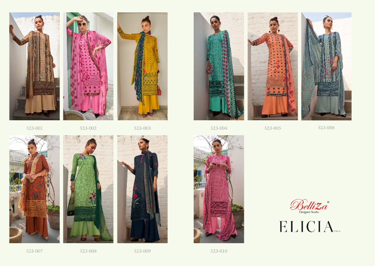 Belliza Presents  Elicia  Vol 2 Designer Dress Material Collection