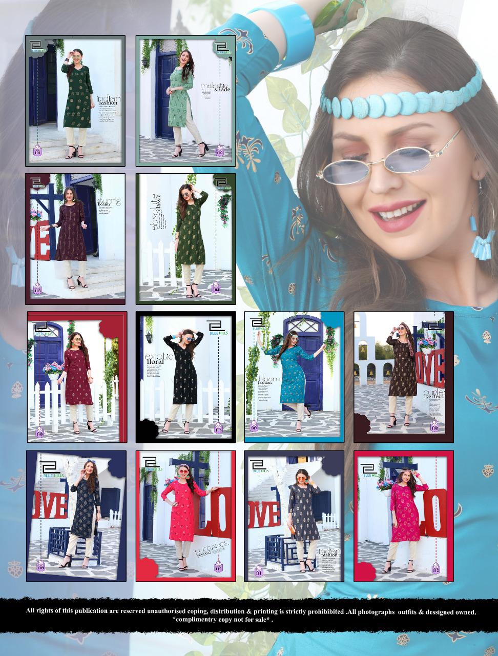 Blue Hills Presents  Divine  Vol 1   Designer Kurtis Collection