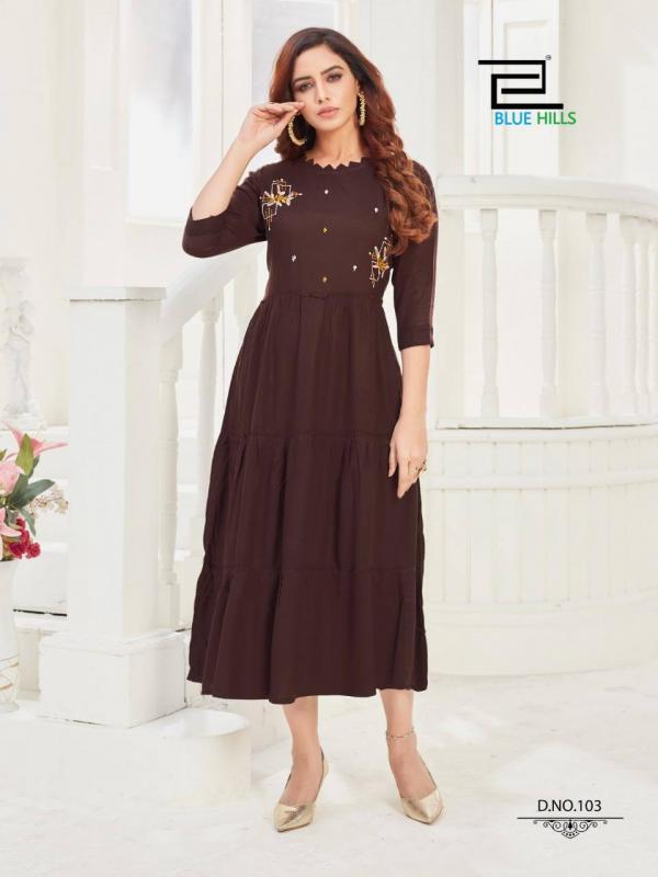 Blue Hills Presents  Mohini Vol  1  Designer Long Kurtis Collection