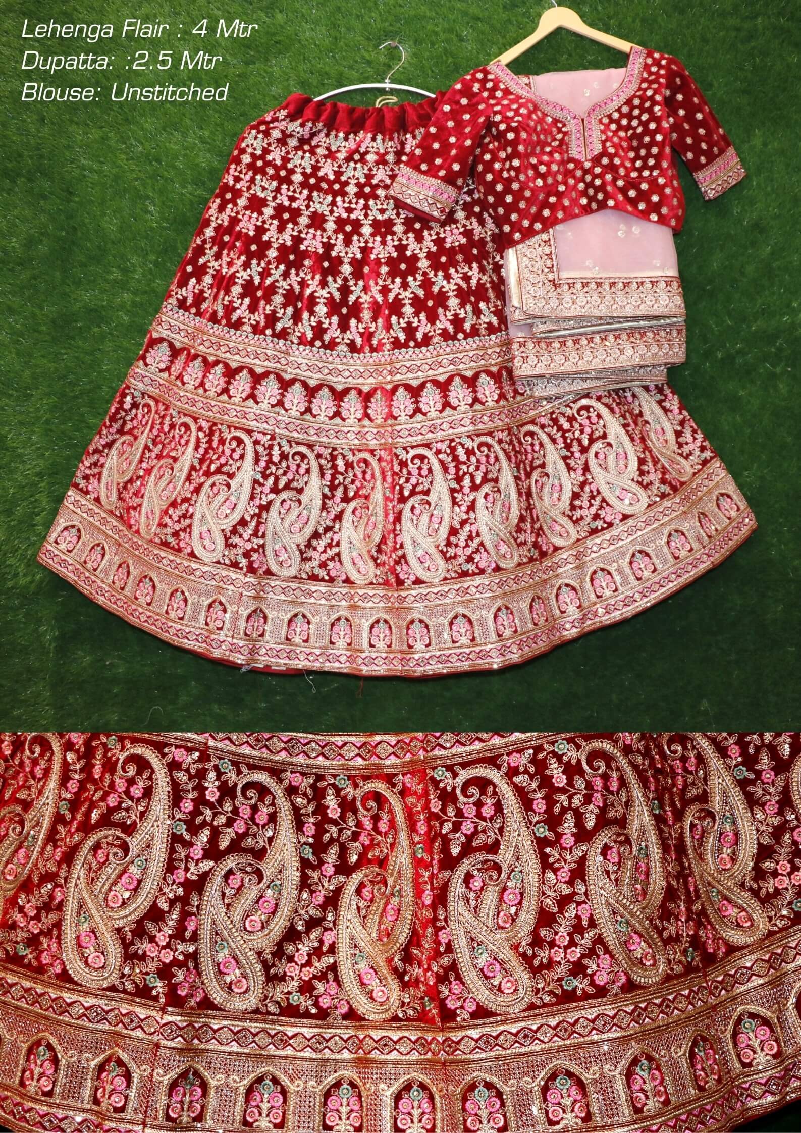 Fc Presents Series 1807 Designer Wedding Wear Velvet Lehenga Collection