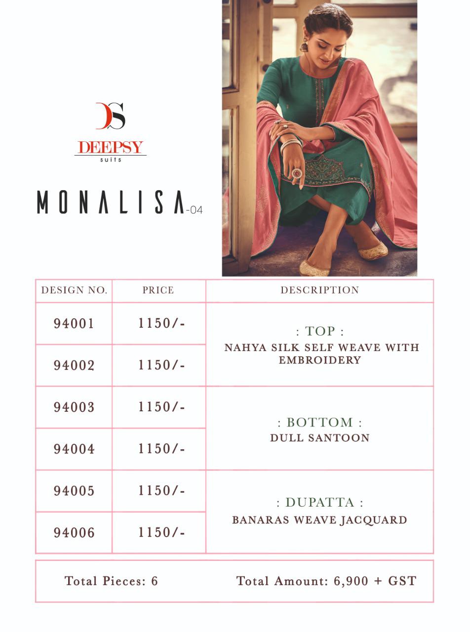 Deepsy  Presents  Monalisa  Vol 4 Designer Dress Material