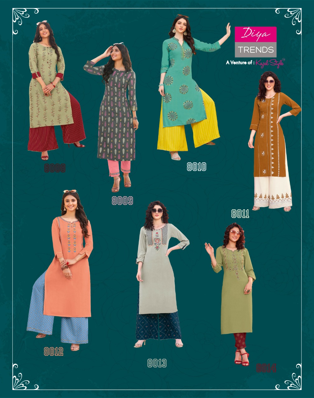 Diya Trends Presents Bibas Vol  8 Kurti With Bottom Collection