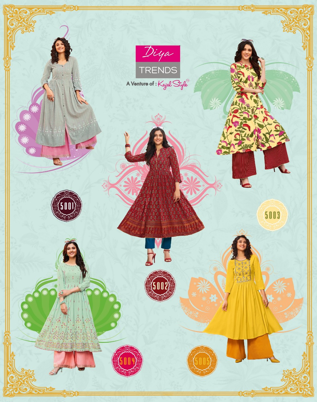 Diya Trends  Presents Ethnicity  Vol  5  Long Kurtis Collection