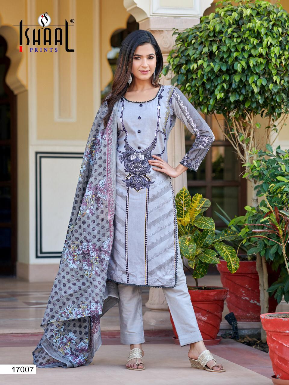 Ishaal Hit  Gulmohar Vol 17 Pure Lawn Karachi Dress Materials Collection