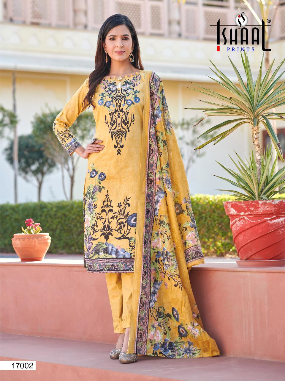 Ishaal Hit  Gulmohar Vol 17 Pure Lawn Karachi Dress Materials Collection