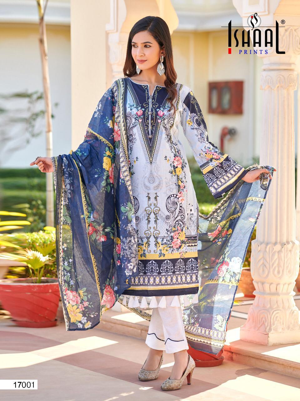 Ishaal Hit  Gulmohar Vol 17 Pure Lawn Karachi Dress Materials Collection