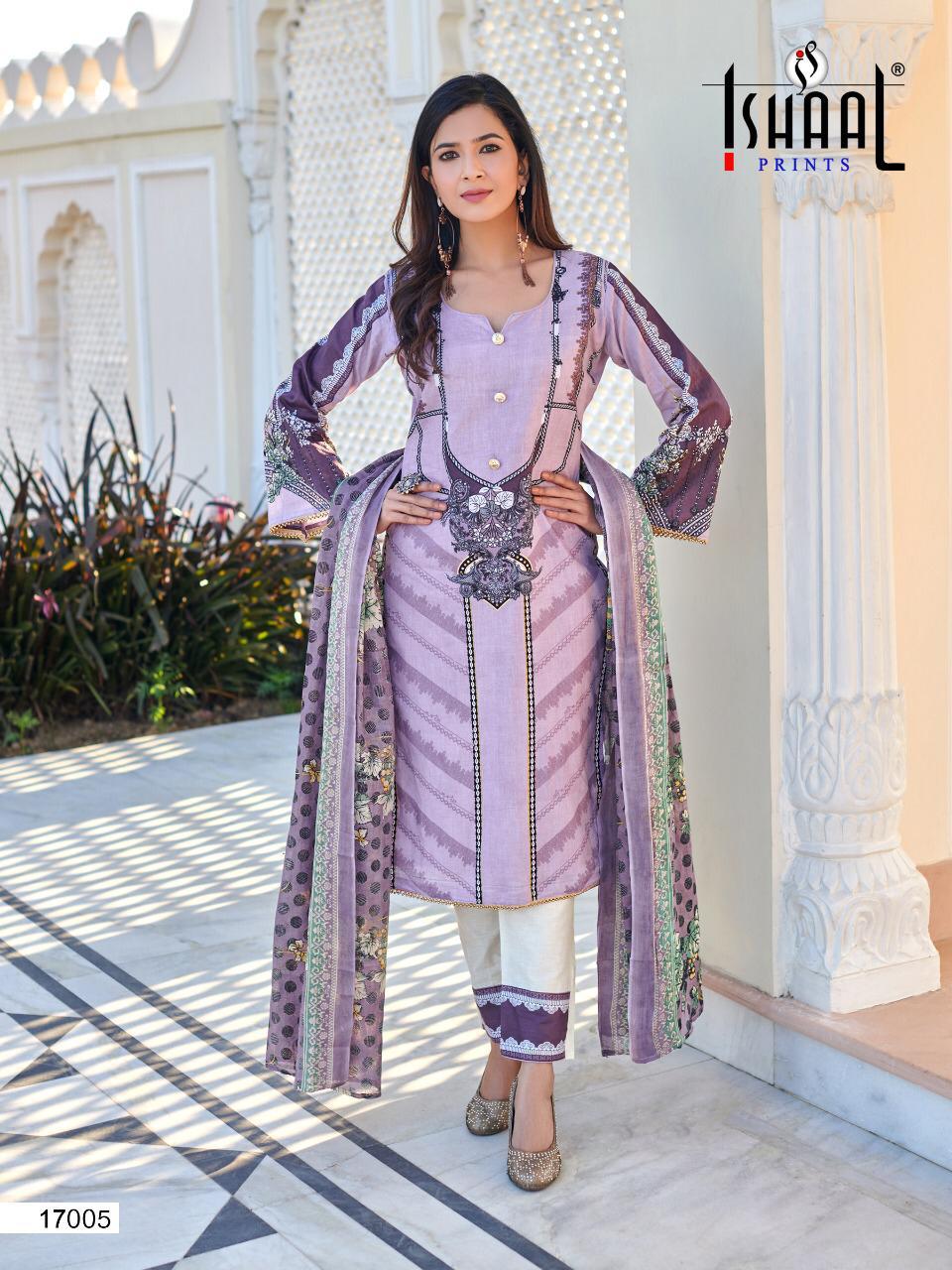 Ishaal Hit  Gulmohar Vol 17 Pure Lawn Karachi Dress Materials Collection