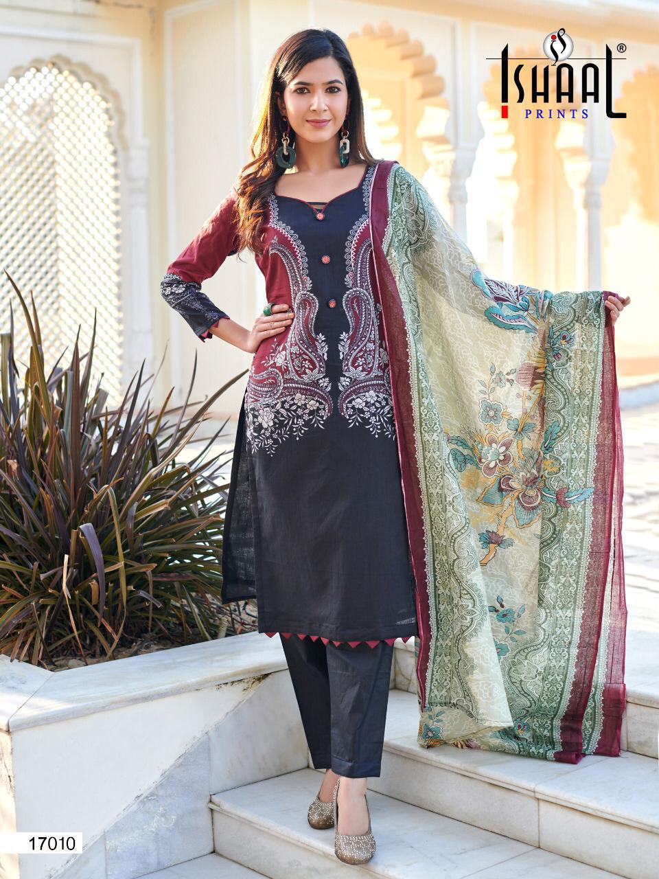 Ishaal Hit  Gulmohar Vol 17 Pure Lawn Karachi Dress Materials Collection