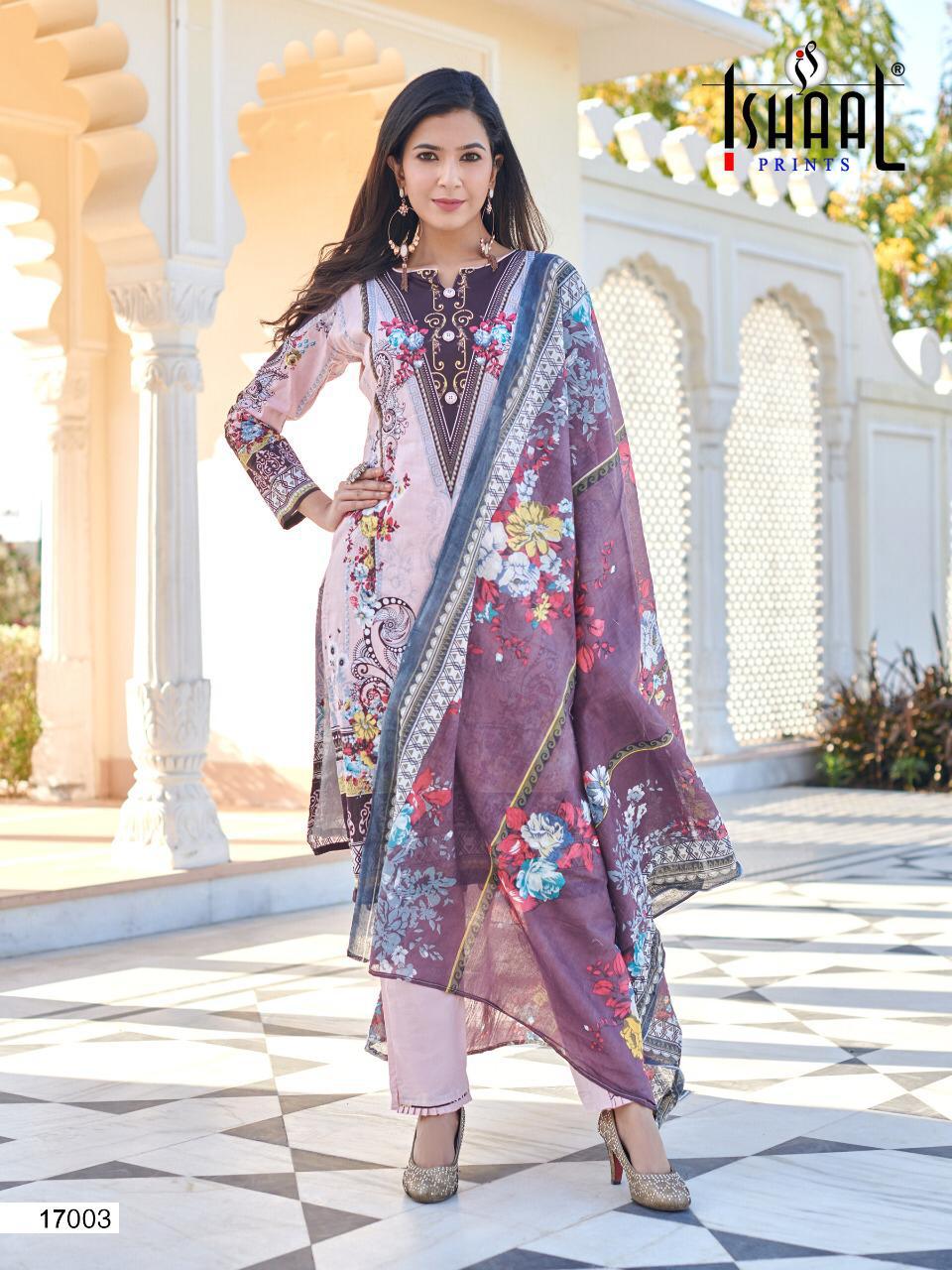 Ishaal Hit  Gulmohar Vol 17 Pure Lawn Karachi Dress Materials Collection