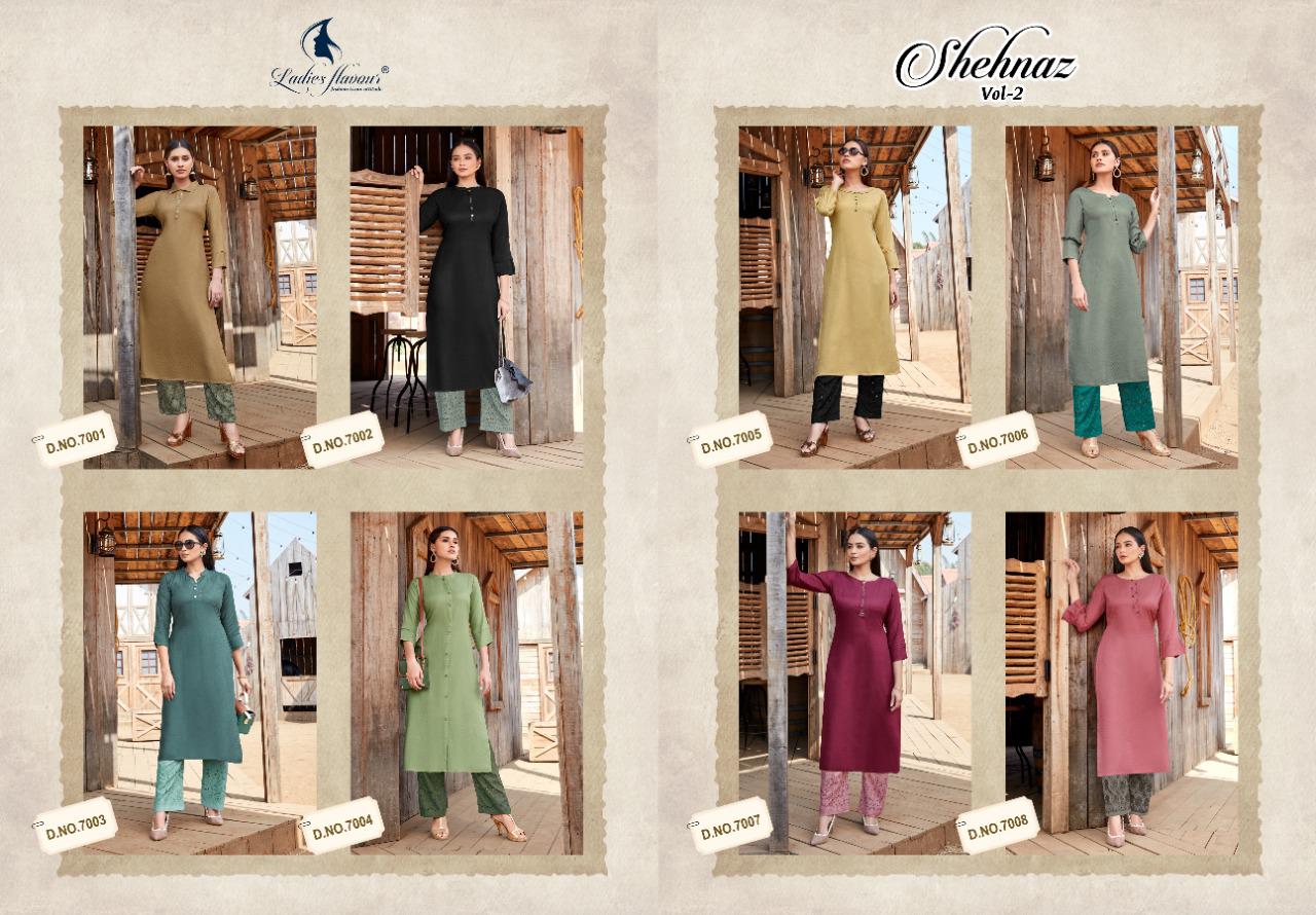 Ladies Flavour Presents  Shehnaz Vol 2 Designer Kurti With Bottom