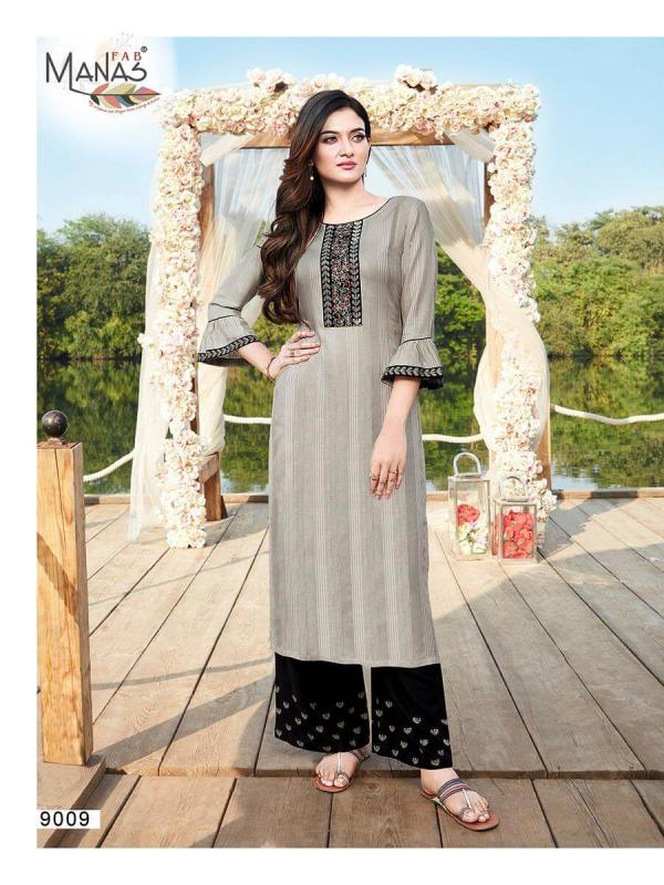 Manas Presents  Hirwa  Vol 2  Straight Cut Kurti With Palazzo