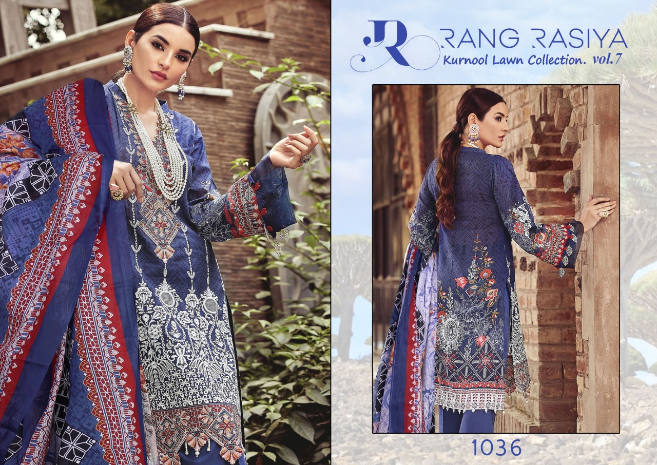 Rang Rasiya Kurnool Lawn Collection  Vol 7 Pakistani Salwar Suits