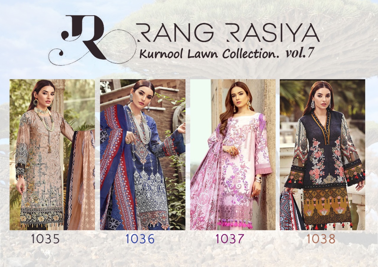 Rang Rasiya Kurnool Lawn Collection  Vol 7 Pakistani Salwar Suits