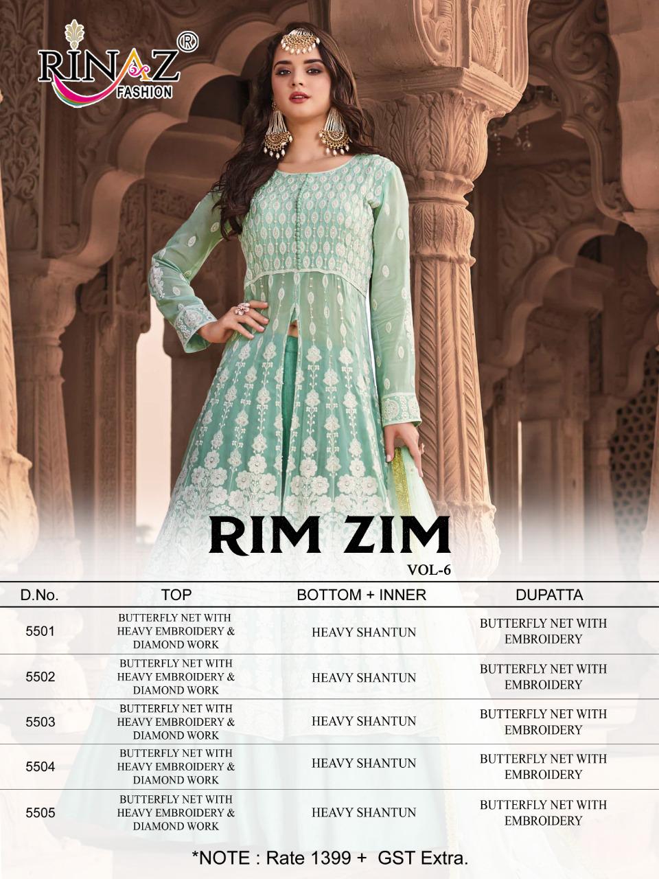 Rinaz Presents Rim Zim Vol 6 Designer Heavy Wedding Wear Pakistani Salwar Suits