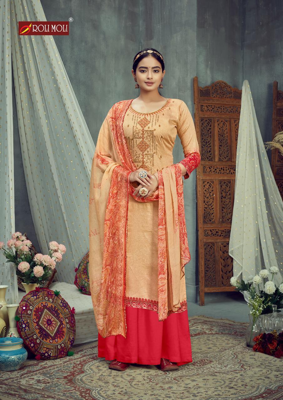 Roli Moli Presents  Sarina  Designer Dress Material