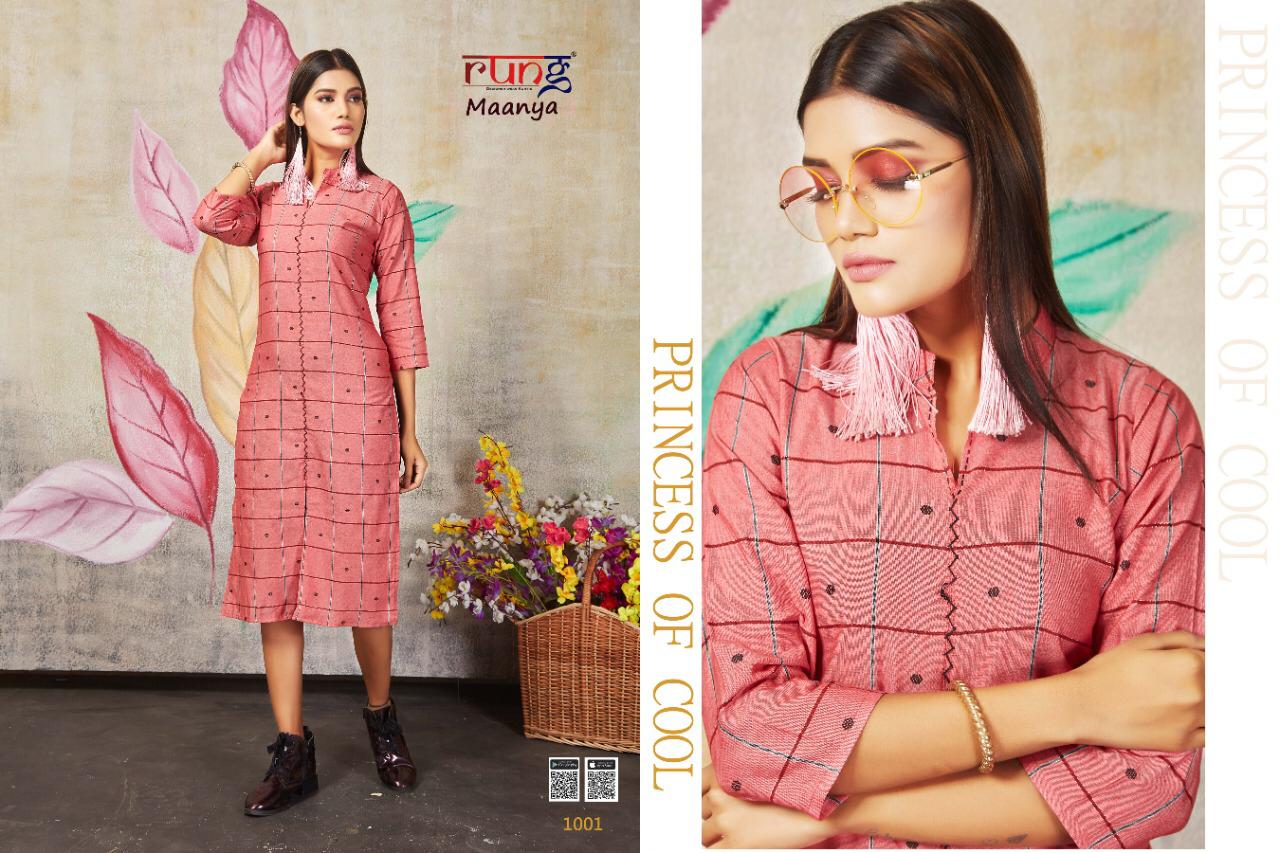 Rung Presents Maanya Regular Wear  Kurtis Collection