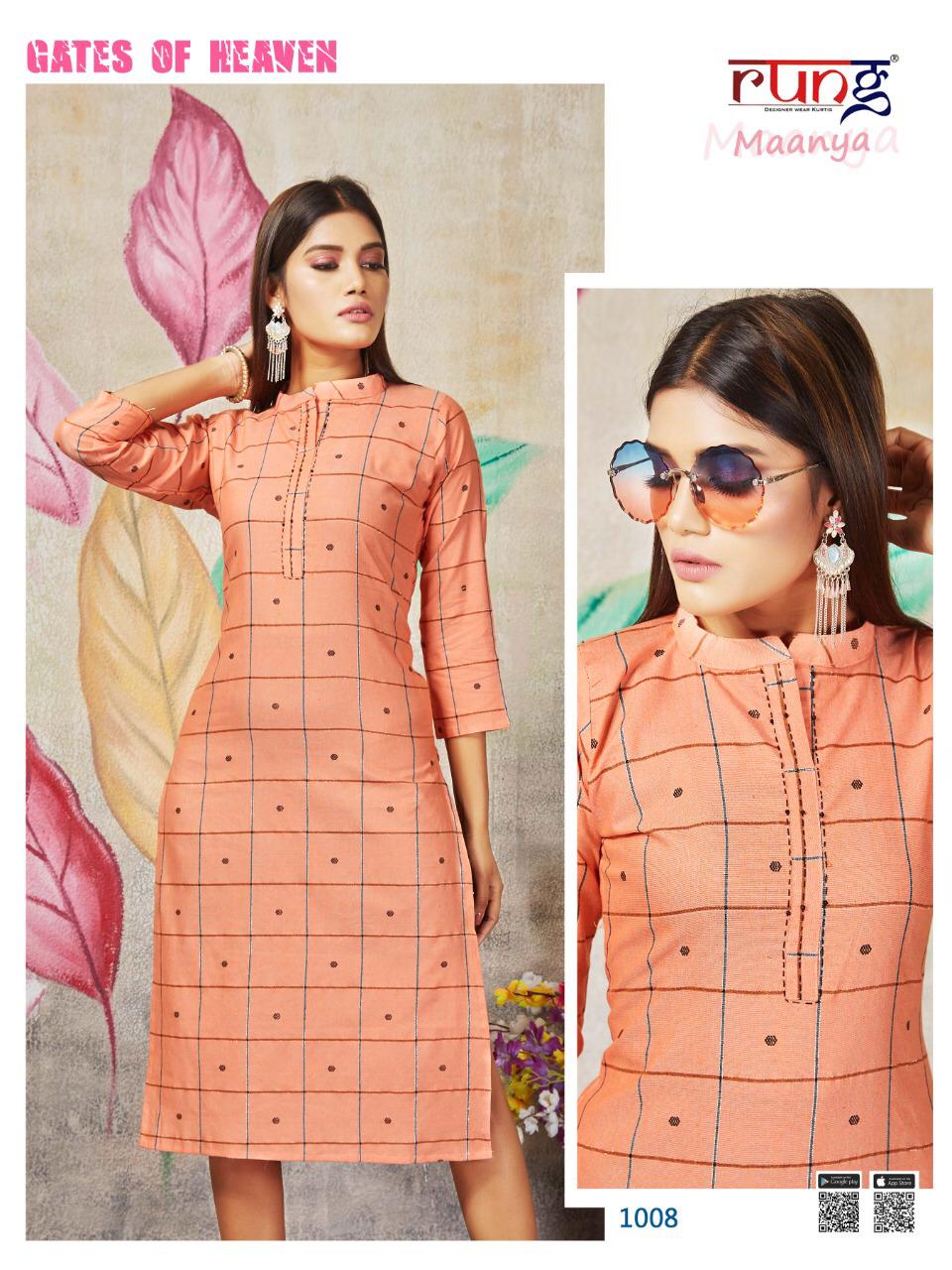Rung Presents Maanya Regular Wear  Kurtis Collection