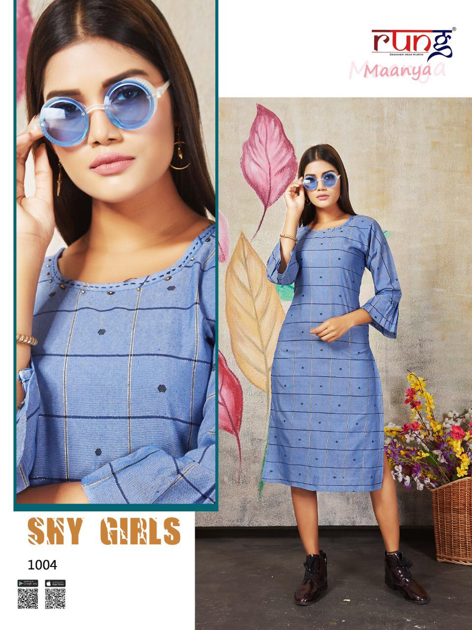 Rung Presents Maanya Regular Wear  Kurtis Collection