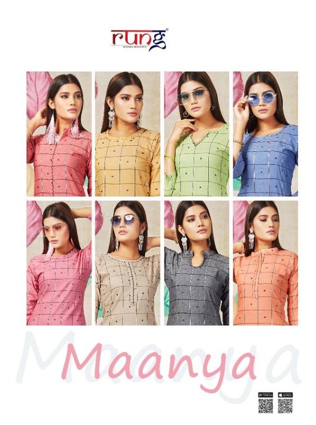 Rung Presents Maanya Regular Wear  Kurtis Collection