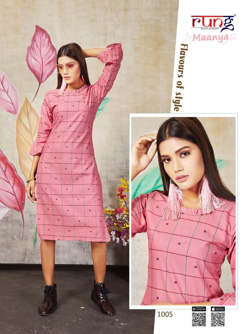 Rung Presents Maanya Regular Wear  Kurtis Collection