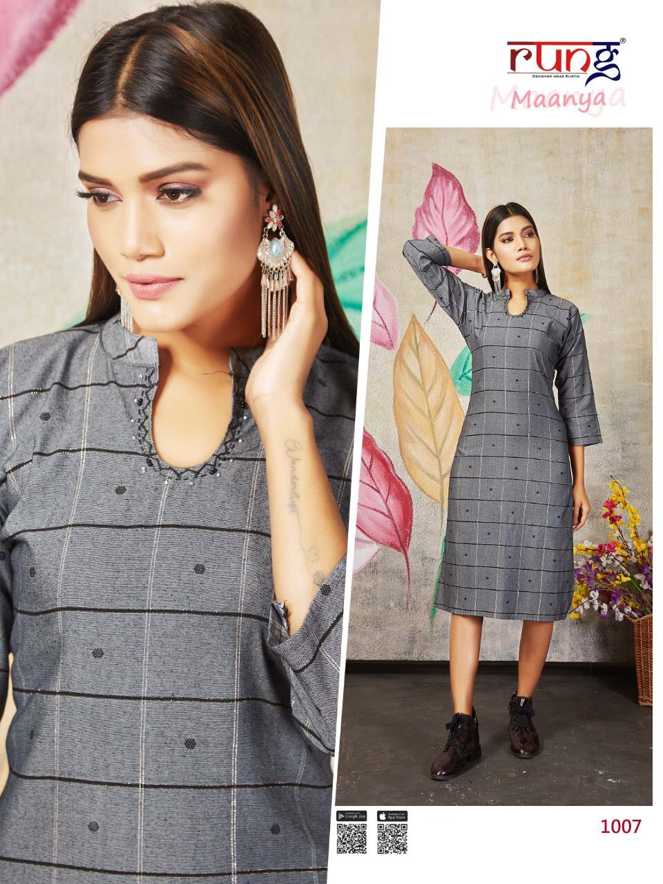 Rung Presents Maanya Regular Wear  Kurtis Collection