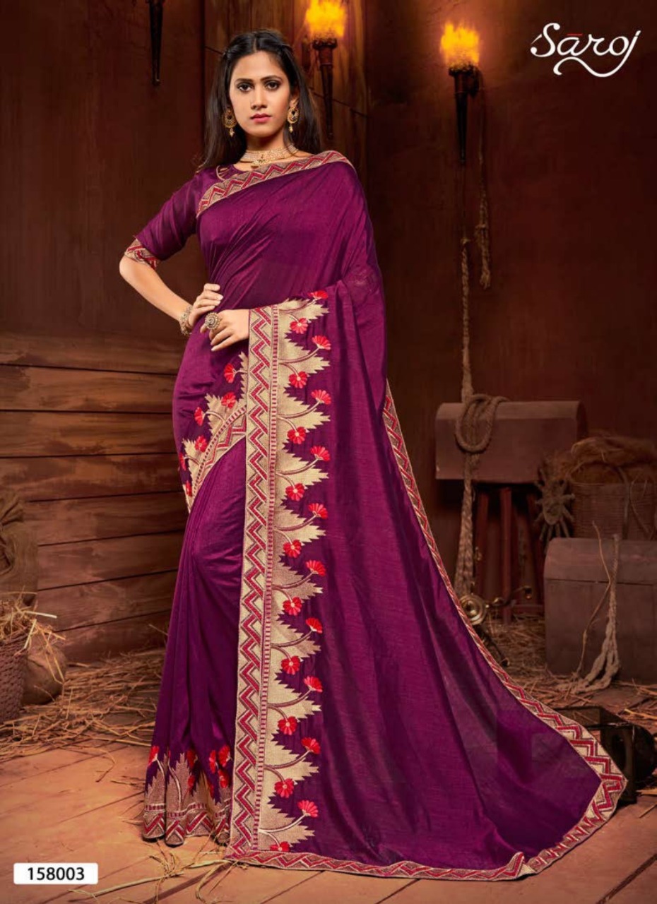 Saroj  Presents  Ishika  Festive Wear Sarees Collection
