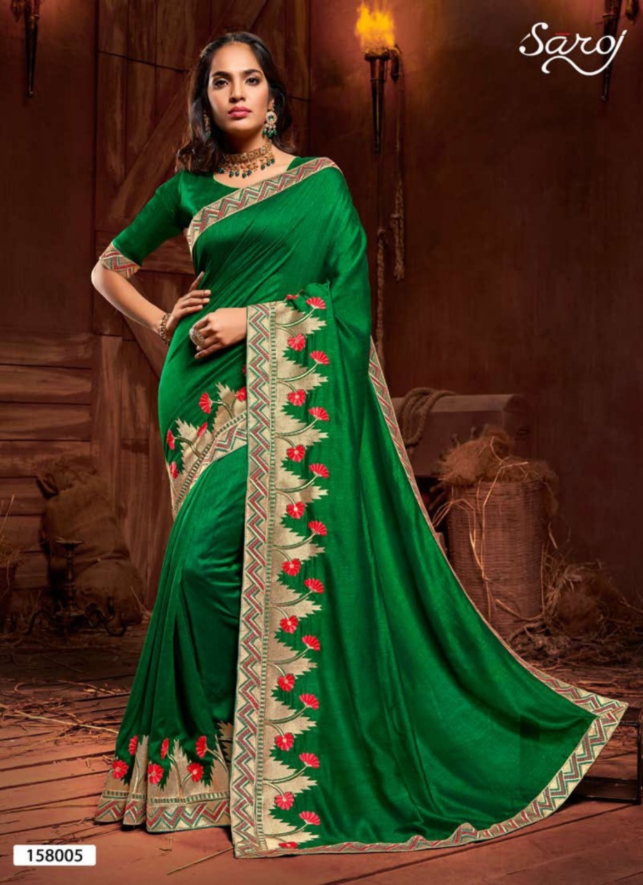 Saroj  Presents  Ishika  Festive Wear Sarees Collection