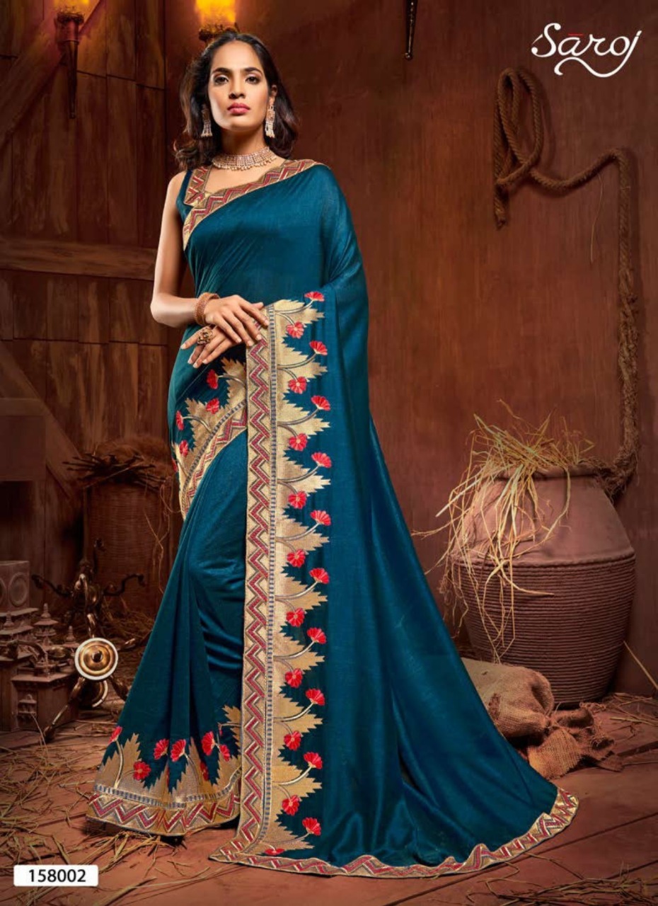 Saroj  Presents  Ishika  Festive Wear Sarees Collection
