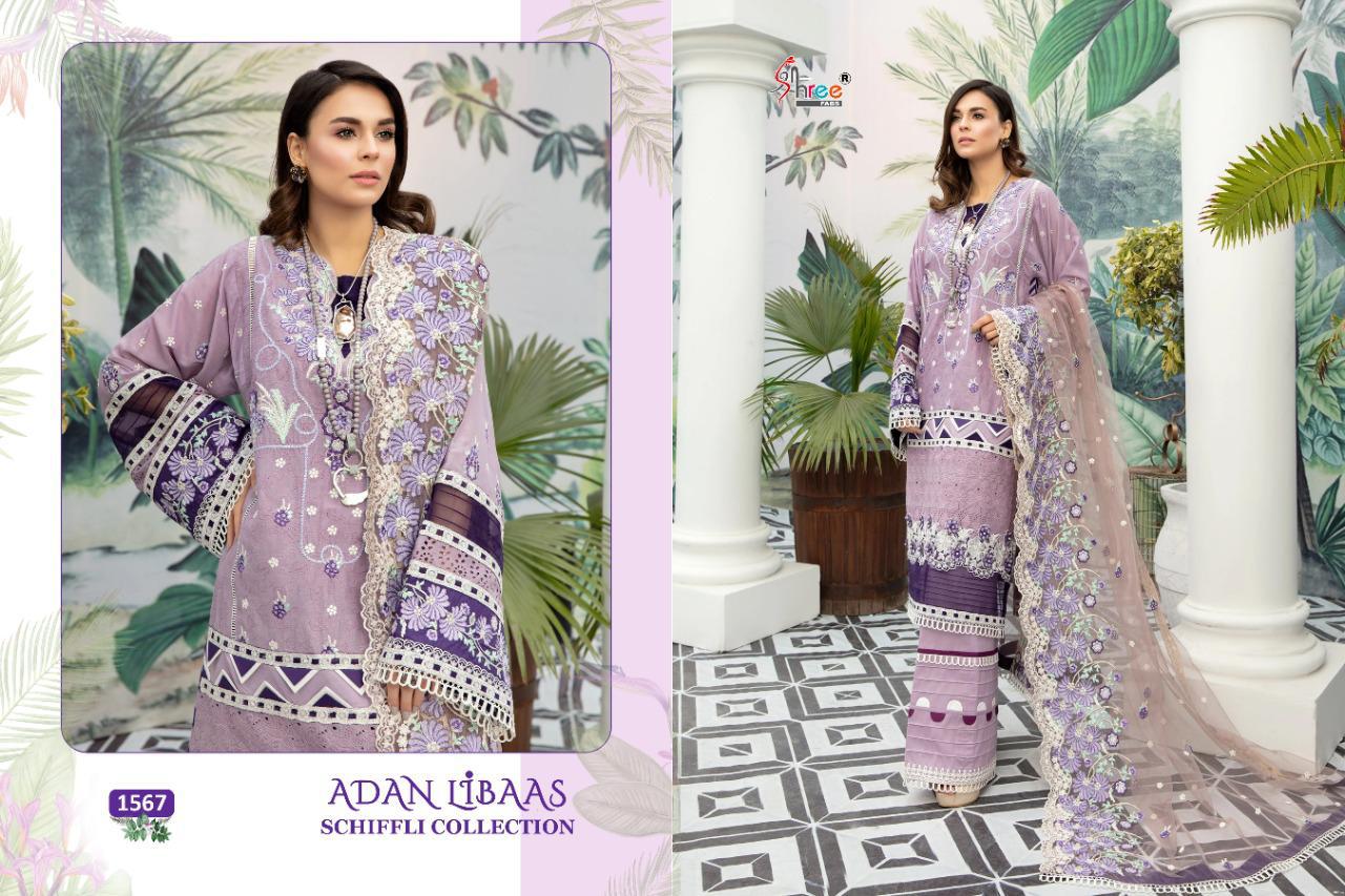 Shree Launching  Adan Libaas Schiffli Collection Pakistani Salwar Suits
