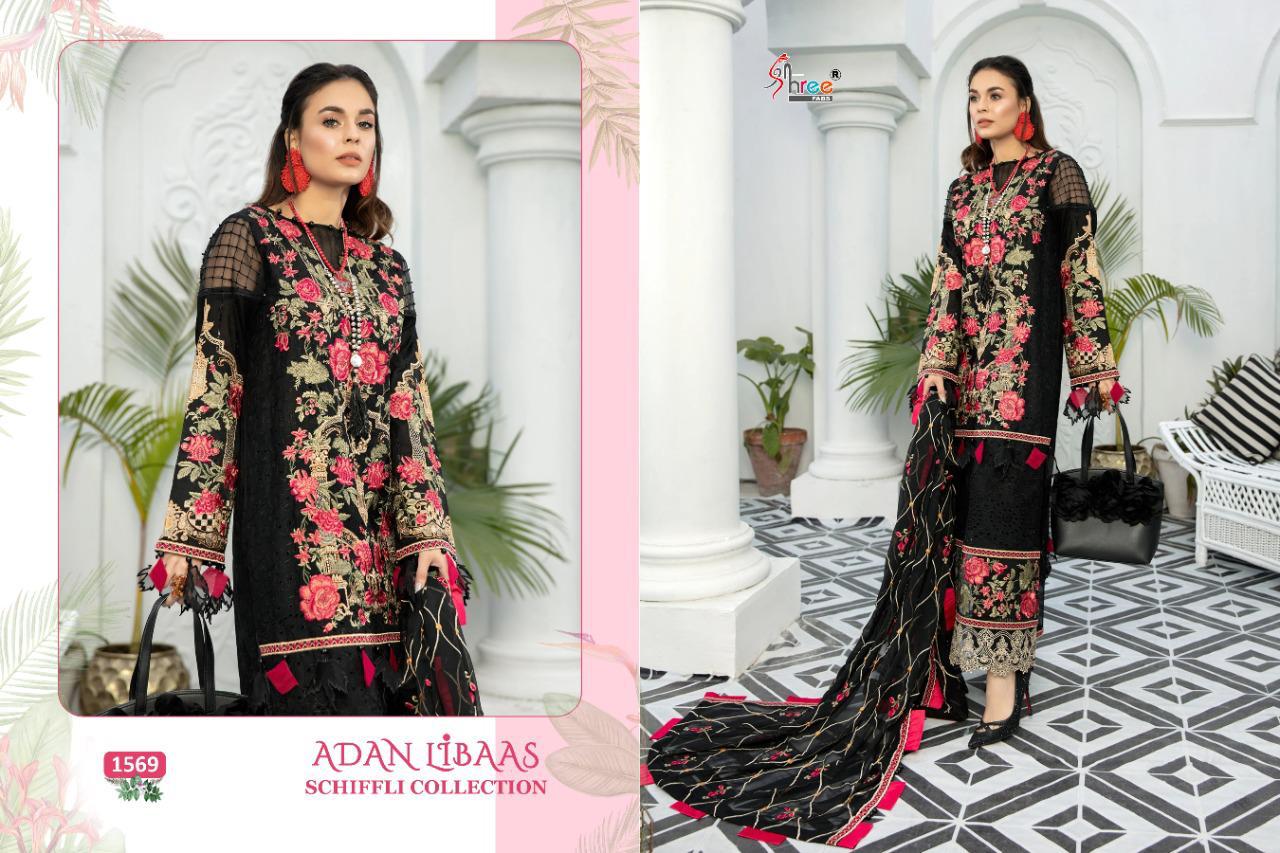 Shree Launching  Adan Libaas Schiffli Collection Pakistani Salwar Suits