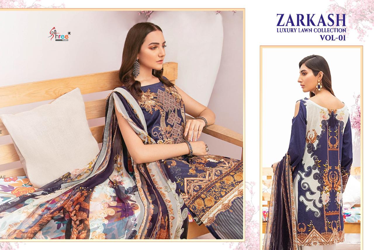 Shree  Launching Zarkash Luxury Lawn Collection Vol 1 Pakistani Salwar Suits